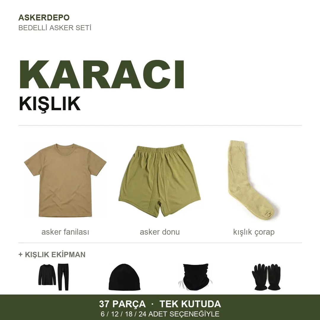 Karacı Kışlık Bedelli Asker Seti
